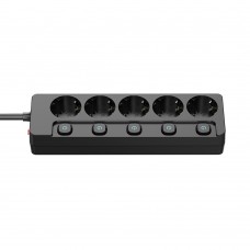 Фільтр живлення СolorWay (CW-PSEA55SBK) 5 розеток, 5м, Black