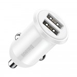 Автомобільний зарядний пристрій Baseus Grain Pro 4.8A 2USB White (CCALLP-02) Автомобільний зарядний пристрій Baseus Grain Pro 4.8A 2USB White (CCALLP-02)