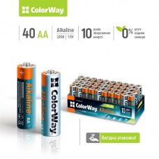 Батарейка ColorWay Alkaline Power AA/LR06 Colour Box 40шт (CW-BALR06-40CB)