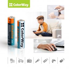 Батарейка ColorWay Alkaline Power AAA/LR03 Plactic Box 24шт (CW-BALR03-24PB)