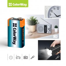 Батарейка ColorWay Alkaline Power Krona/6LR61 BL 1шт (CW-BA6LR61-1BL)