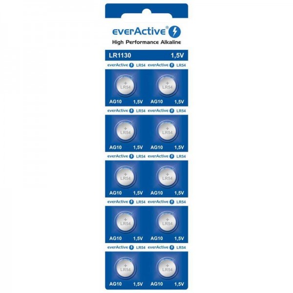 Батарейка everActive LR1130/LR54/(A)G10 BL 10шт (everActive LR1130)