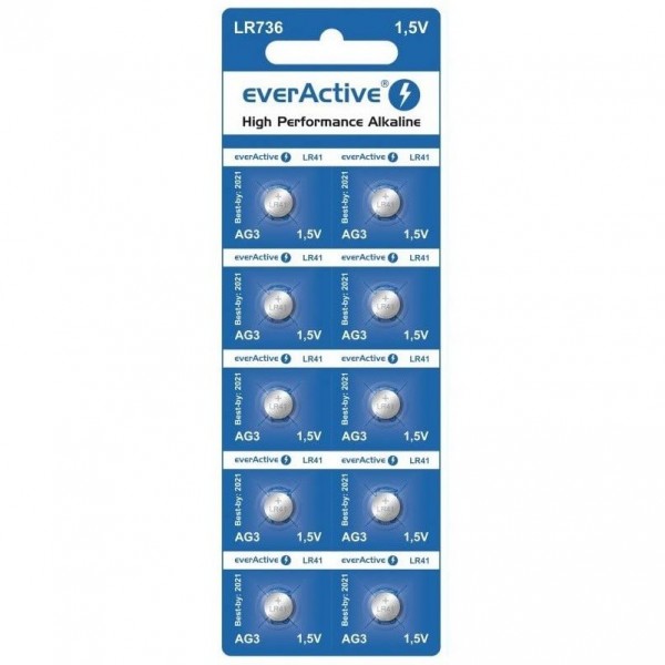 Батарейка everActive LR736 (LR41/G3) BL 10шт (everActive LR736)