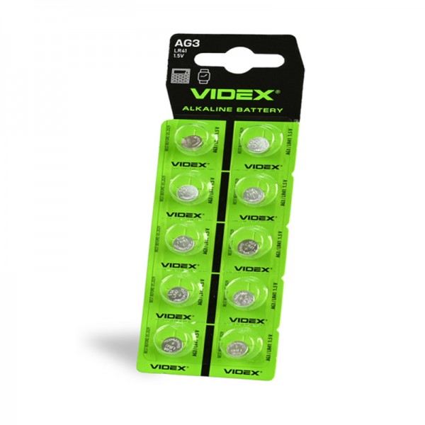 Батарейка Videx Alkaline AG3/LR41 BL 10 шт. (AG3/10B/1.5V)
