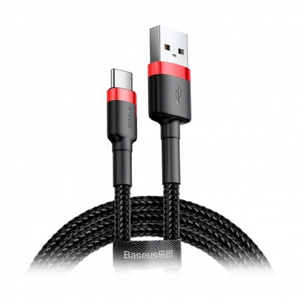 Кабель Baseus Cafule Series USB-USB-C, 1м Red/Black (CATKLF-B91)