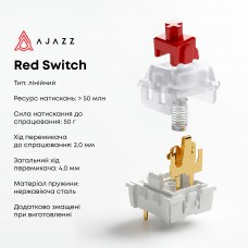 Клавіатура Ajazz AK820 Red Switch White USB-C (AK820-R-W)