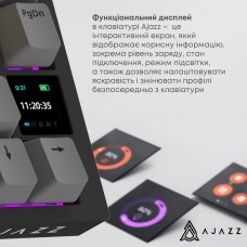 Клавіатура бездротова Ajazz AK820 Pro Flying Fish Switch Black RGB With Screen (AK820PRO-FF-BGY)
