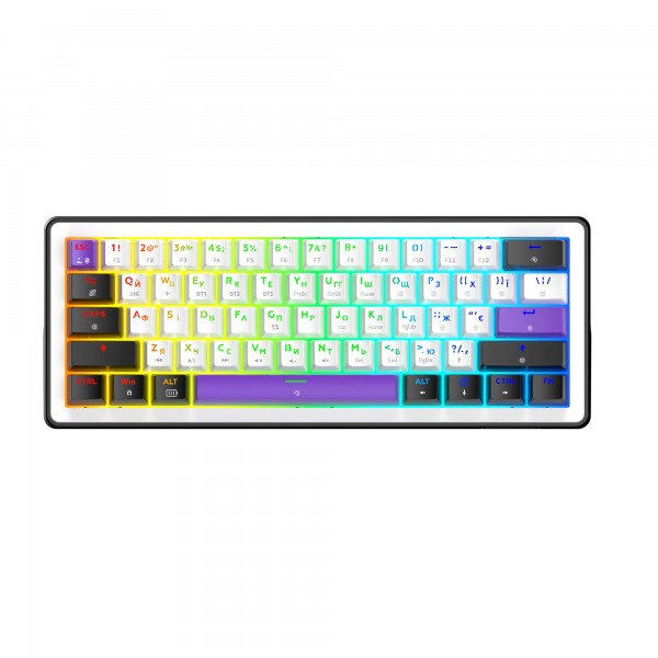 Клавіатура бездротова Hator Hellyberry HK60 Wireless White/Violet (HK60_wireless)