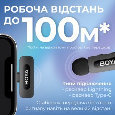 Мікрофон BOYA BY-V3 combo Type-C/Lightning Black (BY-V3 combo)