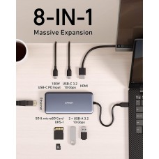 USB-хаб Anker USB-C 8-в-1 Black (A83830A2)