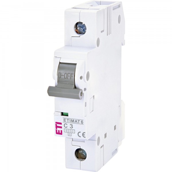 Автоматичний вимикач ETI ETIMAT 6 1p C 3А (6 kA) (2141509)