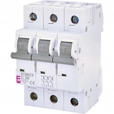 Автоматичний вимикач ETI ETIMAT 6 3p C 20А (6 kA) (2145517)