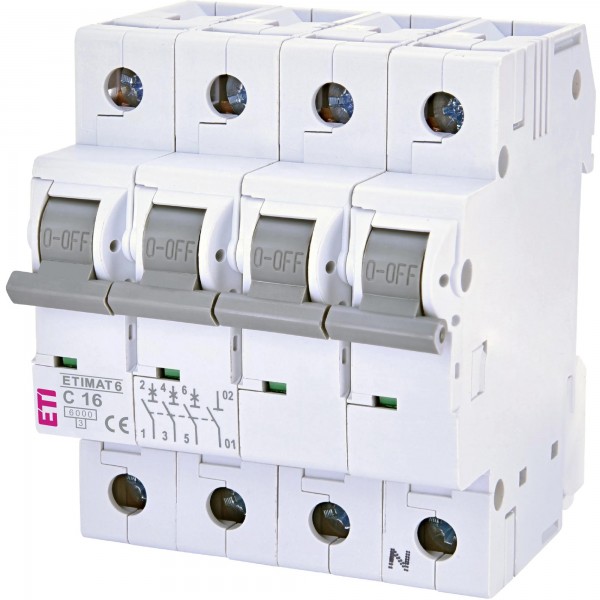 Автоматичний вимикач ETI ETIMAT 6 3p+N C 16 А (6 kA) (2146516)