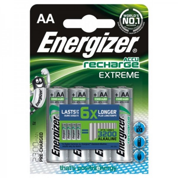 Акумулятори Energizer Recharge Extreme AA/HR06 LSD Ni-MH 2300 mAh BL 4шт (ENR EXTREME RECH 2300)
