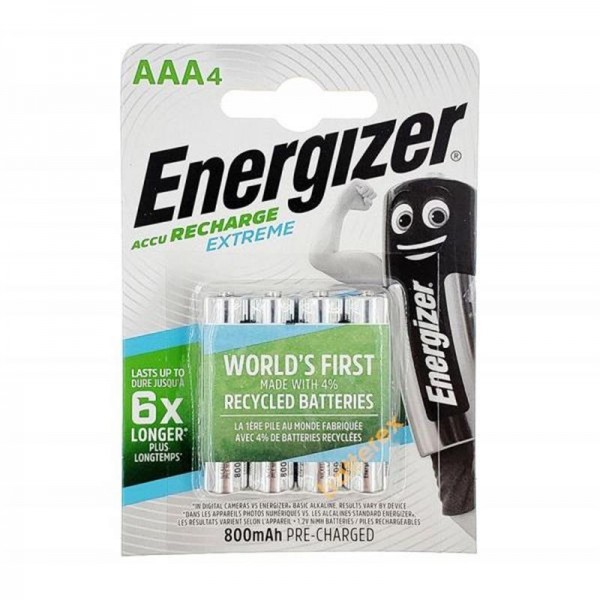Акумулятори Energizer Recharge Extreme AAA/HR03 LSD Ni-MH 800 mAh BL 4шт (ENR EXTREME RECH 800)