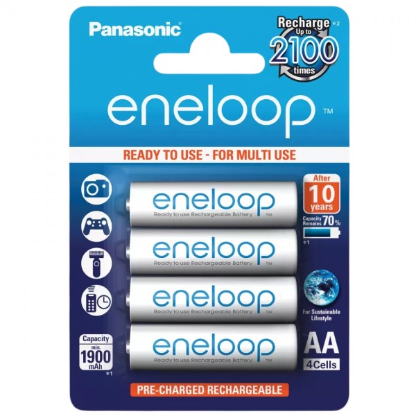 Акумулятори Panasonic Eneloop AA/HR06 NI-MH 2000 mAh BL 4 шт (BK-3MCDE/4CP)