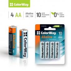 Батарейка ColorWay Alkaline Power AA/LR06 BL 4шт (CW-BALR06-4BL)