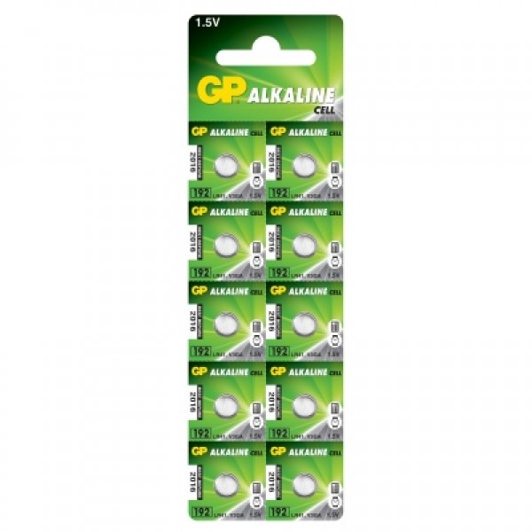 Батарейка GP Batteries LR41 1.5B Alkaline 10шт (GP192F-2C10) (GP192-U10)