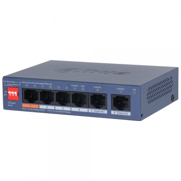 Комутатор Dahua DH-CS4006-4ET2GT-60 PoE (DH-CS4006-4ET2GT-60 PoE)