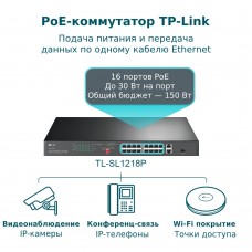 Комутатор TP-Link TL-SL1218P (TL-SL1218P)