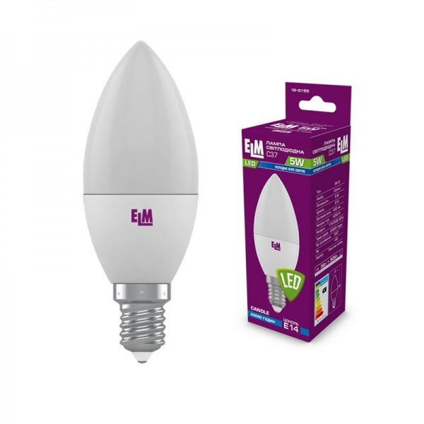 Лампа світлодіодна свічка ELM 5W E14 4000K (18-0155)