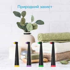 Насадки монопучкові середньої жорсткості для зубної щітки Pecham Black (4820201379622)