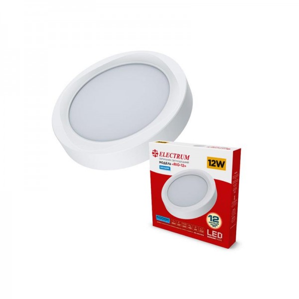 Світильник настінно-стельовий накладний LED круглий Electrum 12W 4000К RIO B-LD-1964 (B-LD-1964)