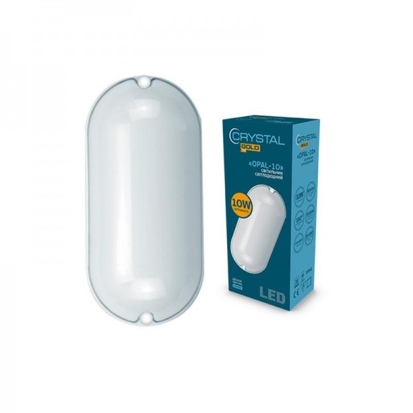 Світильник настінно-стельовий світлодіодний CRYSTAL GOLD 10W IP 54 OPAL DNL-028 (DNL-028)