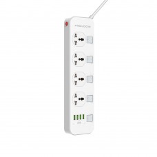 Фільтр живлення ProLogix Premium (PR-SC4408W) 2.5 кВт, 4 розетки, 4 USB, 2 м, з вимикачами, білий