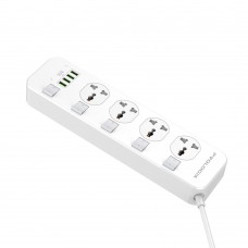 Фільтр живлення ProLogix Premium (PR-SC4408W) 2.5 кВт, 4 розетки, 4 USB, 2 м, з вимикачами, білий