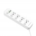 Фільтр живлення ProLogix Premium (PR-SC4408W) 2.5 кВт, 4 розетки, 4 USB, 2 м, з вимикачами, білий