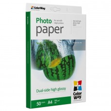 Фотопапiр ColorWay глянсовий двостороннiй 155г/м2 A4 50 арк. (PGD155050A4)