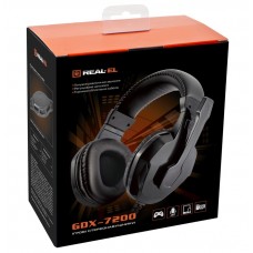 Наушники гарнитура накладные REAL-EL GDX-7200 Black