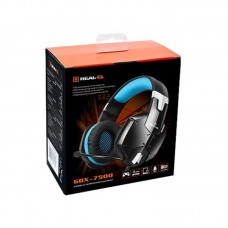 Наушники гарнитура накладные REAL-EL GDX-7500 Black/Blue