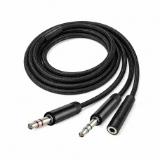 Адаптер ColorWay 3.5 мм - 2х3.5 мм (F/M), 1 м, Black (CW-AD-J2MJ)