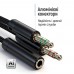 Адаптер ColorWay 3.5 мм - 2х3.5 мм (F/M), 1 м, Black (CW-AD-J2MJ)