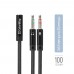 Адаптер ColorWay 3.5 мм - 2х3.5 мм (F/M), 1 м, Black (CW-AD-J2MJ)