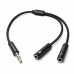 Адаптер ColorWay 3.5 мм - 2х3.5 мм (M/F), 0.28 м, Black (CW-AD-J2FJ)