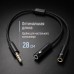 Адаптер ColorWay 3.5 мм - 2х3.5 мм (M/F), 0.28 м, Black (CW-AD-J2FJ)