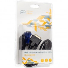 Адаптер PowerPlant (CA911981) DVI-D (М)-VGA(М), 1 м, чорний
