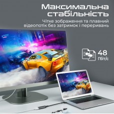 Адаптер Promate MediaLink-8K USB Type-C - HDMI (M/F) Grey (medialink-8k.grey)