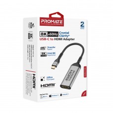 Адаптер Promate MediaLink-8K USB Type-C - HDMI (M/F) Grey (medialink-8k.grey)