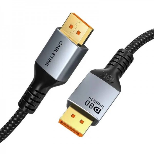 Кабель Cabletime DisplayPort - DisplayPort v2.1 (M/M), 16K, 1 м Black (CD13H)
