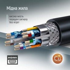 Кабель ColorWay HDMI - HDMI V 2.0 (M/M), 4K/60 Гц, 1.5 м, Black (CW-CBHD078-BK)