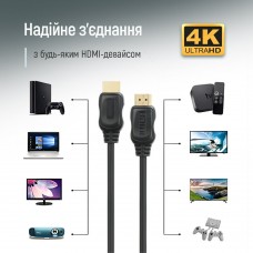Кабель ColorWay HDMI - HDMI V 2.0 (M/M), 4K/60 Гц, 3 м, Black (CW-CBHD079-BK)
