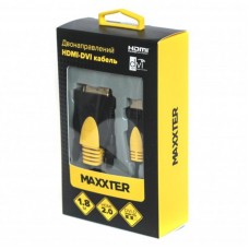 Кабель Maxxter (CCBP-HDMI-DVI-1.8) HDMI-DVI, 1.8м, позолоч., чорний