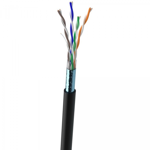 Кабель для зовнішньої прокладки OK-Net КППЭ-ВП (100) FTP, CAT5е, 4х2х0.51, бухта 305м (49330)