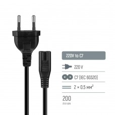 Кабель живлення ColorWay CEE7/16-C7, 2 м, Black (CW-CBP085-BK) Кабель живлення ColorWay CEE7/16-C7, 2 м, Black (CW-CBP085-BK)