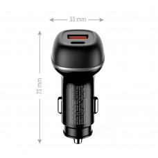 Автомобільний зарядний пристрій ColorWay 2USB (Type-C PD65W + USB QC3.0 18W) 83W Black (CW-CHA068PD-BK)