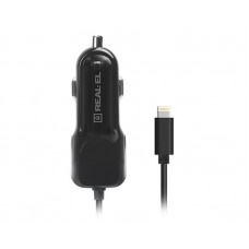 Автомобільний зарядний пристрій REAL-EL CA-17 (2USB, 2.1A) Black + кабель Lightning (EL123160010)